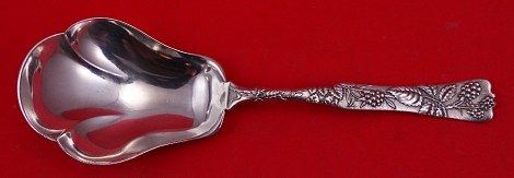 Berry Spoon lobed bowl  w/ raspberry motif   8